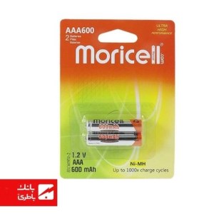 باتری نیکل متال نیم‌قلمی موریسل 600 میلی‌آمپرساعت بسته 2 عددی