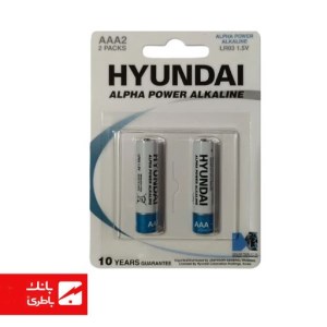 باتری آلفاپاور الکالاین نیم قلمی هیوندای بسته ۲ عددی