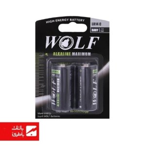 باتری الکالاین سایز متوسط ولف بسته 2 عددی