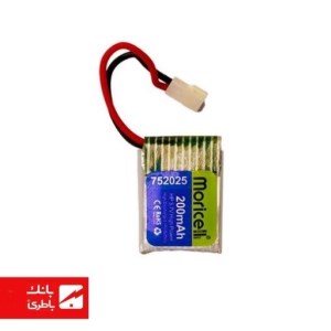 باتری پروازی لیتیوم پلیمر 752025 ظرفیت 200 میلی‌آمپرساعت